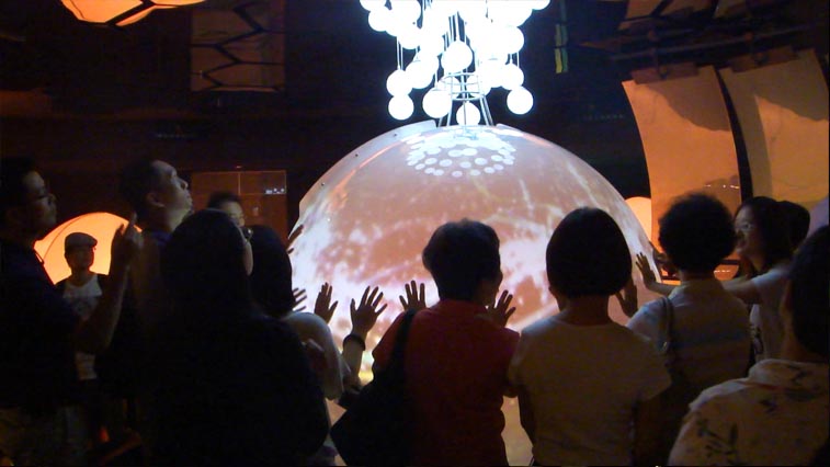 New media art interactive installation: flora exposition