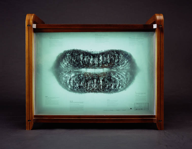 layered digital mechanical mouth sculpture