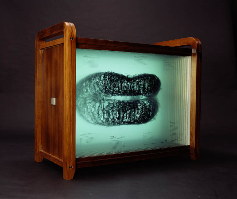 layered digital mechanical mouth sculpture