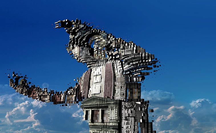 Interactive video new media art installation in Shanghai biennale